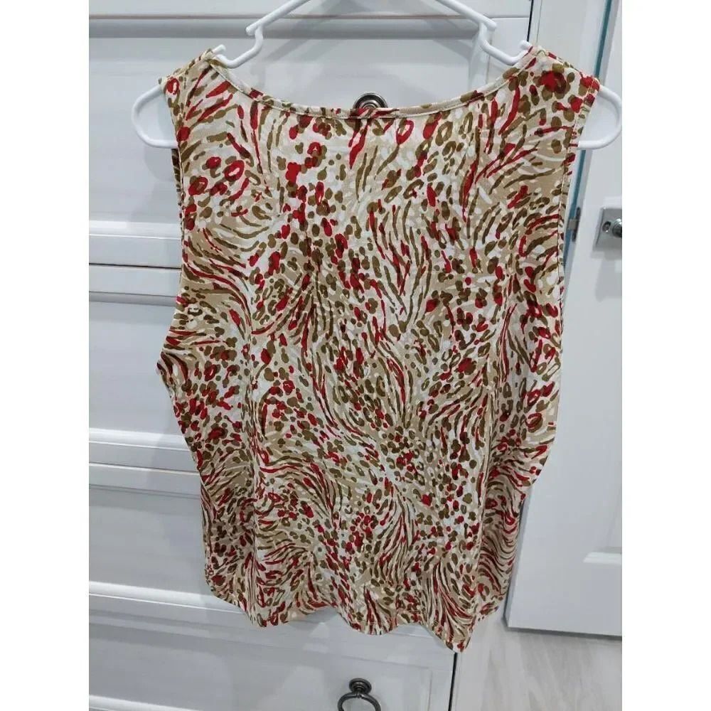 Calvin Klein Multi Color Animal Print Blouse - Picture 2 of 6